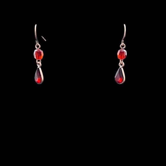 Boho Statement Necklace Earrings Set Red Gem Chunky Pendant Festival Jewelry - Picture 8 of 10